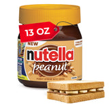 Nutella Peanut Spread With Cocoa, Smooth and Creamy, for Afternoon Snacking, Family Gifts, Unique Snacks, 13 oz