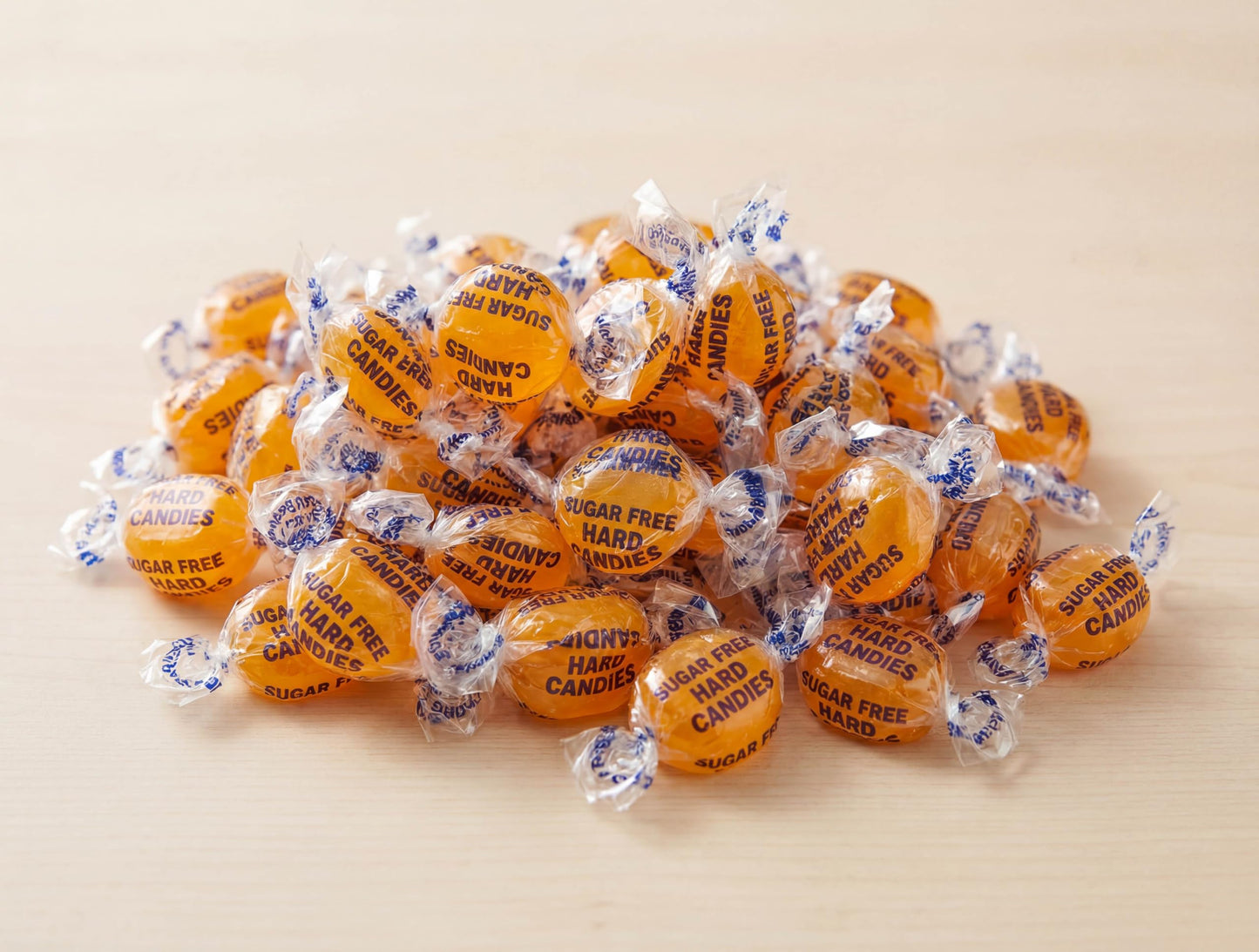 Sugar Free Butterscotch Hard Candy 50 Pieces - Creamy Butterscotch Flavor, Individually Wrapped Bulk Sweet Treat for Dishes Offices and Bowls