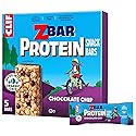Zbar Protein - Chocolate Chip - Crispy Snack Bars - Made with Organic Oats - Non-GMO - 5g Protein - Gluten Free Protein Bars (5 Pack)
