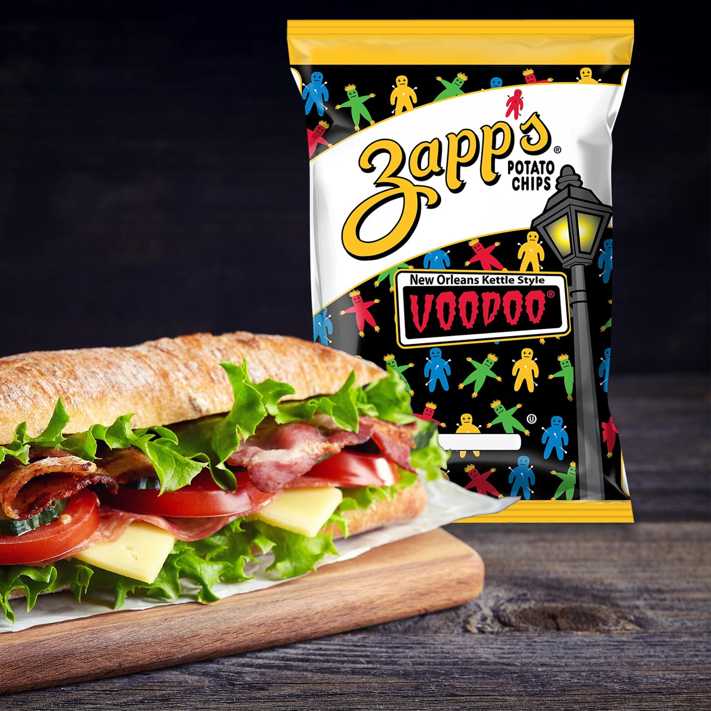 Zapp’s New Orleans Kettle-Style Potato Chips Variety Pack (1.5 oz Bags, 25 Count) - Includes Voodoo, Hotter N' Hot Jalapeno, Spciy Cajun Crawtators