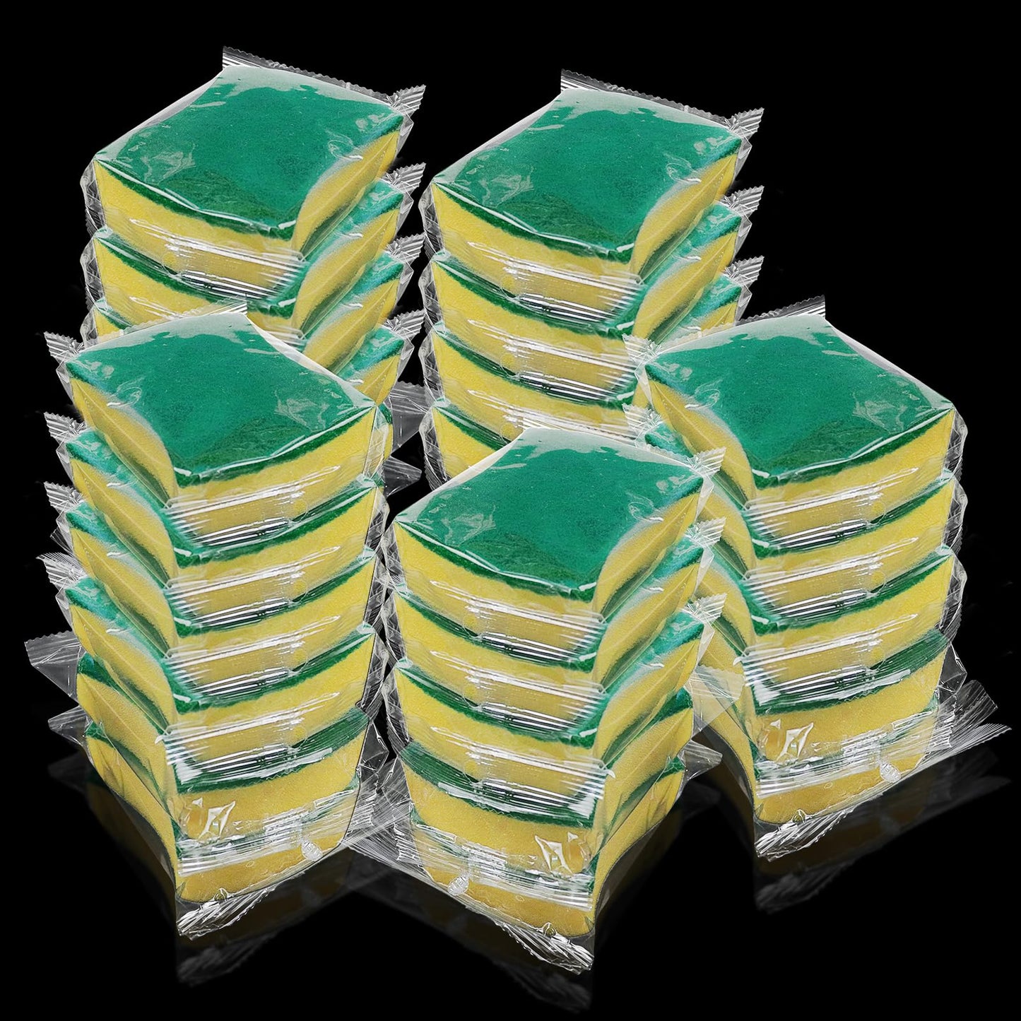 Kheoxusa 1000 Pcs Individually Wrapped Sponges,Sponge Individually Wrapped,Individually Wrapped Kitchen Sponges for Home Kitchen Scrub Dish Dishes