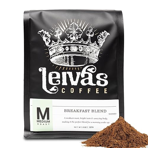 Leiva’s Breakfast Blend Medium Roast Coffee (8oz), Freshly Roasted, Small Batch Guatemalan Beans - Organic Single Origin Coffee Ground - Low Acidity