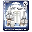 Glade PlugIns Refills Air Freshener Starter Kit, Pet Fresh Scent, Scented and Essential Oils for Home and Bathroom, 0.67 Fl Oz, 1 Warmer + 2 Refills