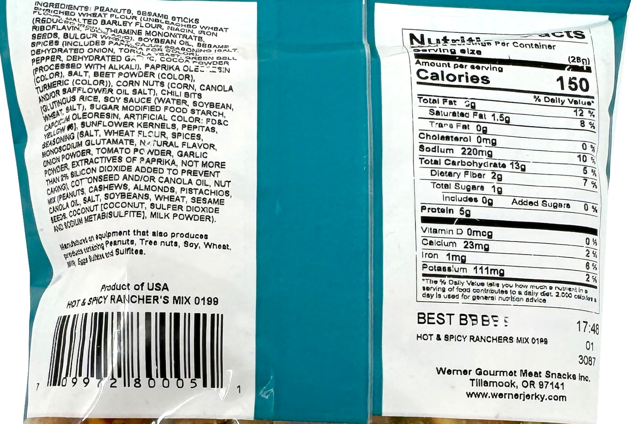 Werner Snacks Rancher’s Mix - Spicy Snack Mix with Habas Value Size 5.5 Ounces (Pack of 3)