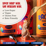 Racha Organics Mild Sriracha Hot Sauce - USDA Organic Sriracha Sauce Made with Estate-Grown Thai Chili Peppers - Low-Sugar, Non-GMO, Gluten Free, Keto