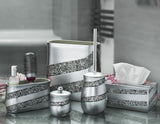 Creative Scents Silver Mosaic Toilet Brush and Holder Set - Toilet Bowl Brush and Holder, Sturdy Toilet Cleaner Brush with Stainless Steel Handle