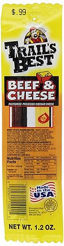 Trail's Best Beef and Cheese Sticks, 1.2-Ounce (Pack of 18)