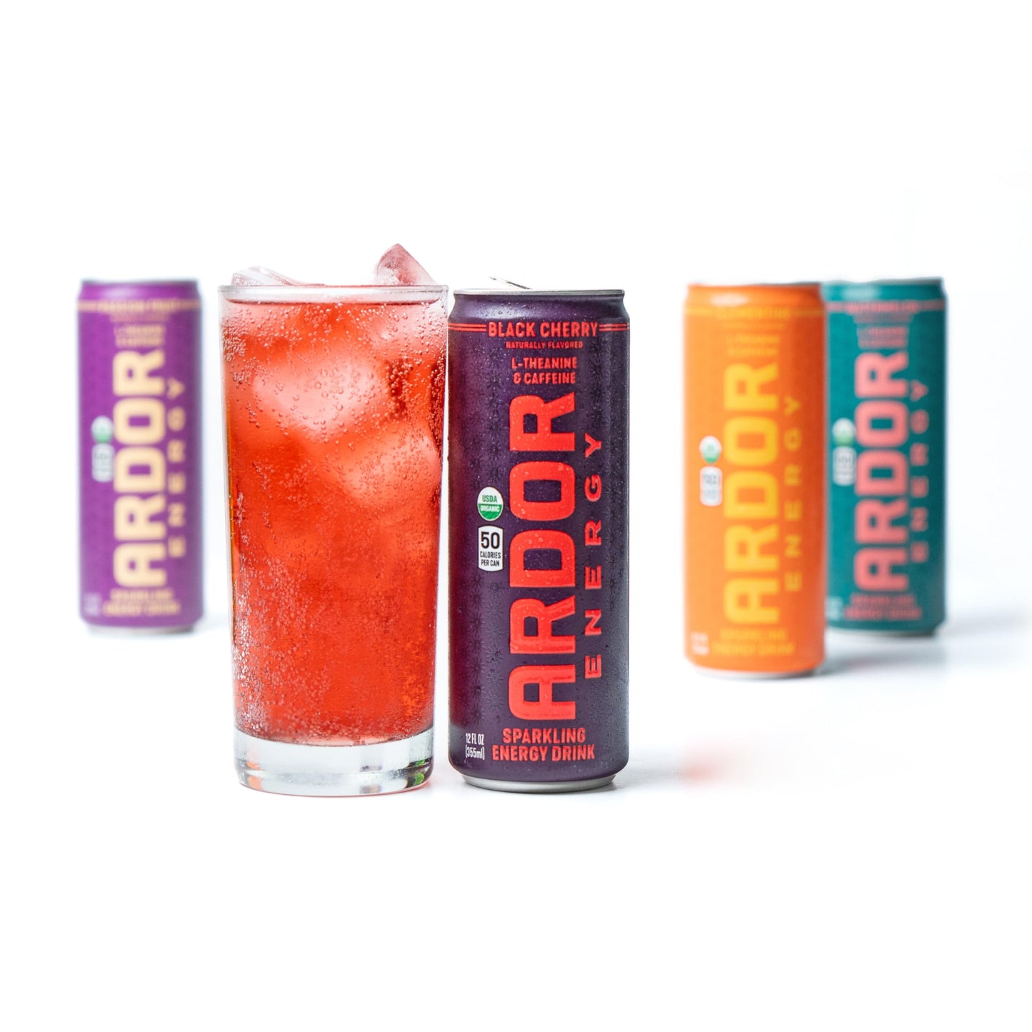 ARDOR ENERGY Natural Sparkling Energy Drink with 100mg Natural Caffeine & 200mg L-Theanine from Organic Green Tea for Smooth Energy & Focus | Healthy