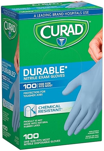 Curad Nitrile Exam Gloves, One Size Fits Most, 100 Count (Pack of 2)