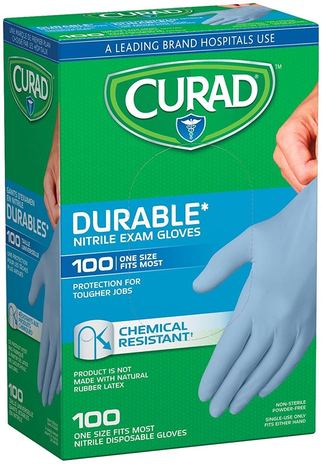 Curad Nitrile Exam Gloves, One Size Fits Most, 100 Count (Pack of 2)