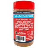 Ragin' Cajun y'ALL PURPOSE Seasoning - 8 oz Shaker, Low Sodium, No MSG - Mild Louisiana Cajun Spice for Meats, Seafood & Veggies