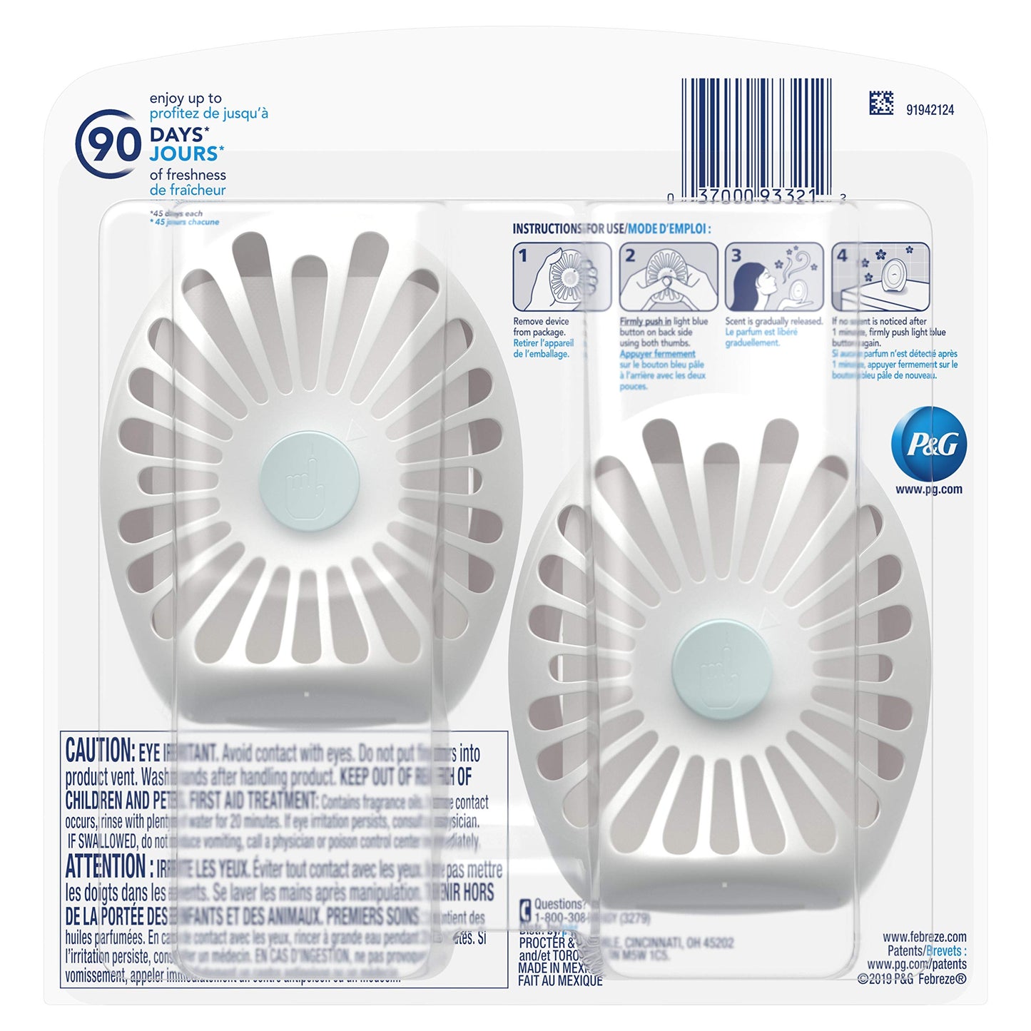 Febreze Odor-Eliminating Small Spaces Air Freshener, Wild Berries, 2Count