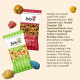 Jody’s Gourmet Popcorn 6-Pack Variety - R53 Caramel Corn x2 (7 oz), Kettle Corn x2 (2 oz), Double Cheddar x2 (2.2 oz) - Sweet & Savory Snack Mix