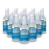 Drain Clog Remover - 12 Pack, 32 oz Bottles Powerful Drain Cleaner Liquid for Shower, Sink, and Toilet - Dissolves Hair, Grease, Paper, Fat, Oil