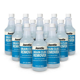 Drain Clog Remover - 12 Pack, 32 oz Bottles Powerful Drain Cleaner Liquid for Shower, Sink, and Toilet - Dissolves Hair, Grease, Paper, Fat, Oil