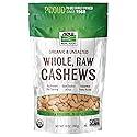 NOW Foods, Certified Organic Cashews, Whole, Raw and Unsalted, Rich Buttery Flavor, Source of Fiber, Protein and Iron, Certified Non-GMO, 10-Ounce
