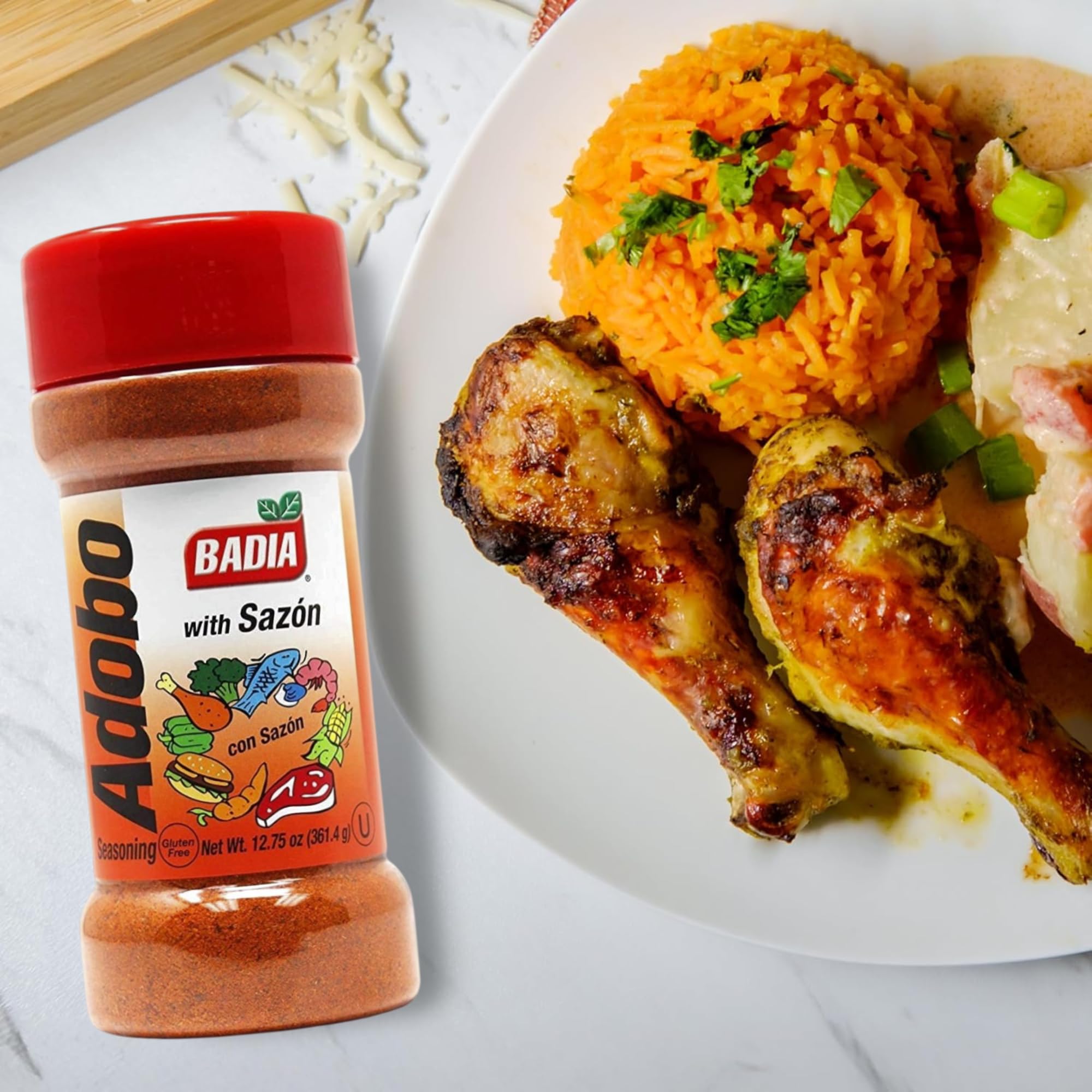 Badia Adobo with Sazon (Adobo con Sazon) All Purpose Seasoning, 12.75 oz - Flavorful Latin Blend for Meats, Rice & Everyday Cooking