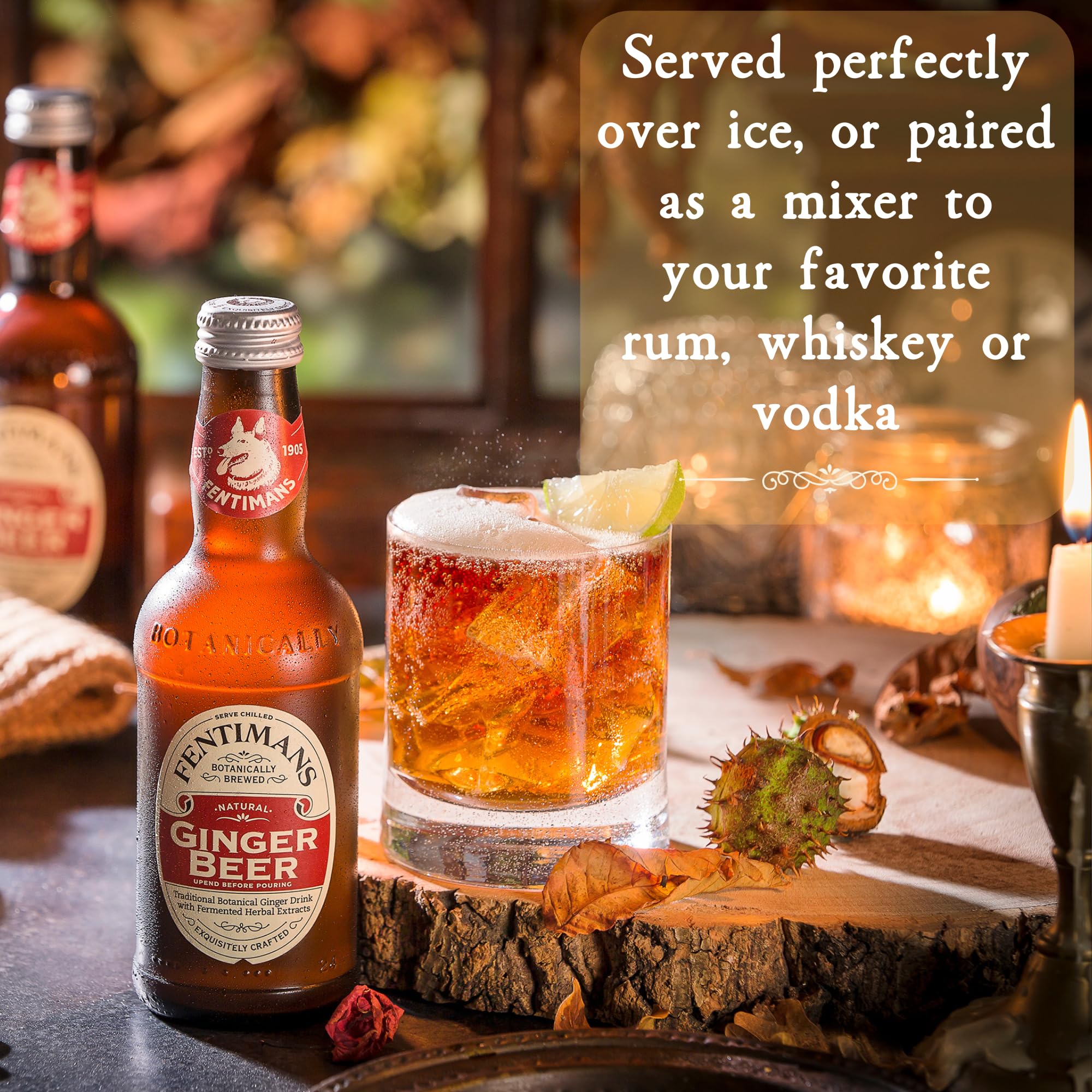 Fentimans Sparkling Ginger Beer - Ginger Ale, Ginger Beer Non Alcoholic, Craft Soda with Herbal Extracts & Natural Ingredients, Botanically Brewed