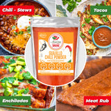 Guajillo Chile Powder Ground (8oz) - Natural and Premium. Great For Chili, Sauces, Stews, Salsa, Meat Rubs, Enchiladas, Mole and Tamales. Tangy