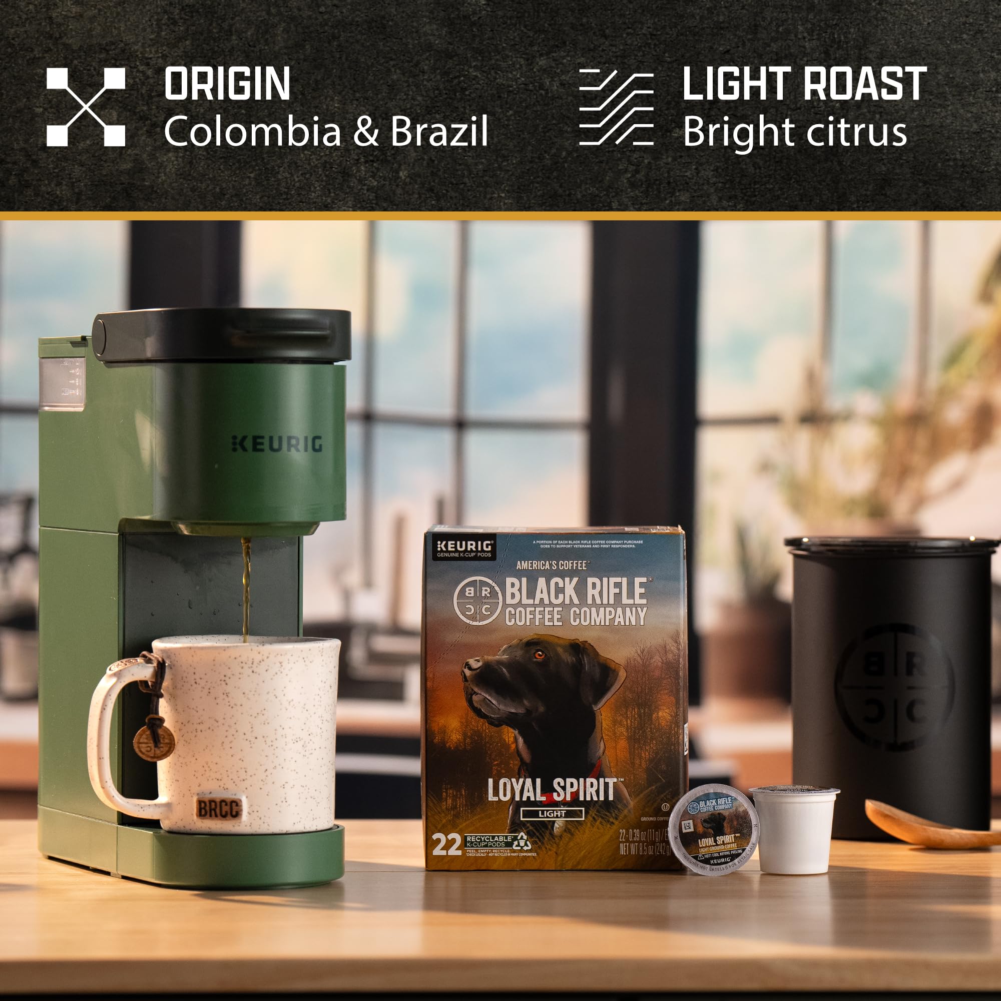 Black Rifle Coffee Company, Single Serve Coffee Pods, Loyalty Roast, Light Roast, 88 Count