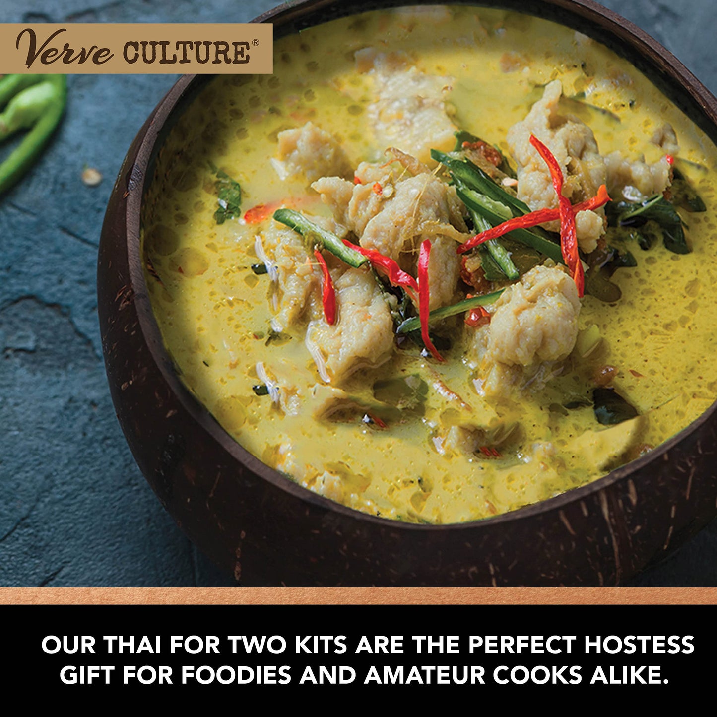 Verve CULTURE Thai for Two Cooking Kit | USDA-Organic Green Curry Cooking Kit | Authentic Thai Cuisine | Unique Cooking Gift Set | Vegan, Gluten-Free