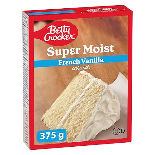 Betty Crocker - Cake Mix - Super Moist French Vanilla Flavour, 375 Grams Package of Cake Mix, Baking Mix