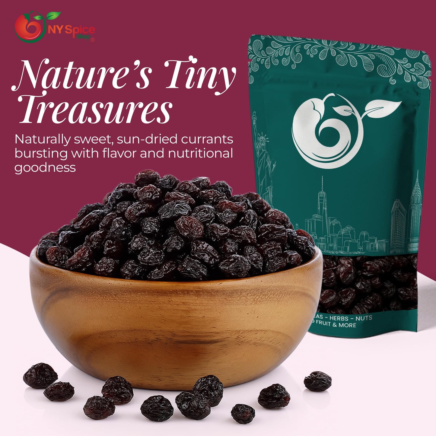 NY Spice Shop Currants Dried Fruit - 3 Pound Currant Raisins - Dried Currants for Baking - Naturally Dried Red Currants - Sweet Black Currant Dried