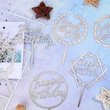 12 Pieces Acrylic Happy Birthday Cake Topper Glitter Birthday Cupcake Topper Pick Decorations for Birthday Party Cake Desserts Pastries, 6 Styles