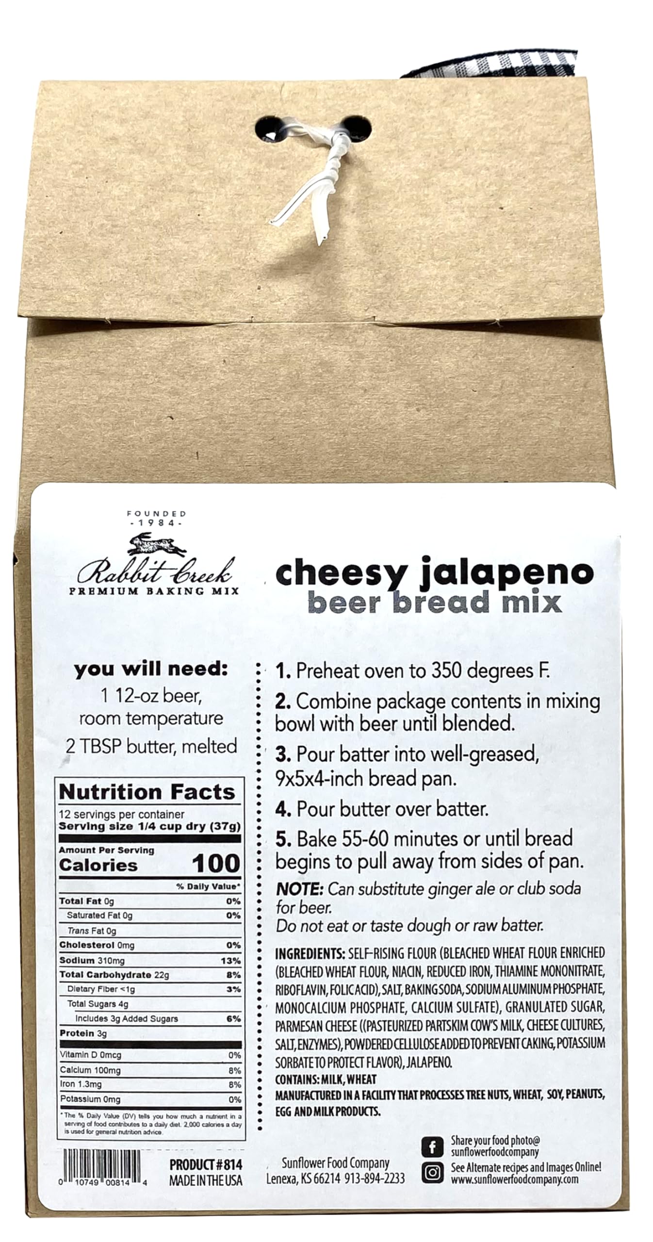 Rabbit Creek Beer Bread Mix Variety Pack of 3 - Cheesy Jalapeno, Cheddar Bacon & Cheesy Garlic Beer Bread Mix