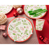 Juvale 80-Pack Holly Berries Christmas Paper Plates - 9 Inches Decorative Paper Plates, Christmas Decorations for Holiday Parties & Family Gatherings