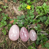IPUDIS 1pc 150-200g Rose Quartz Hand-Carved Eggs Easter Interior Decoration Eggs