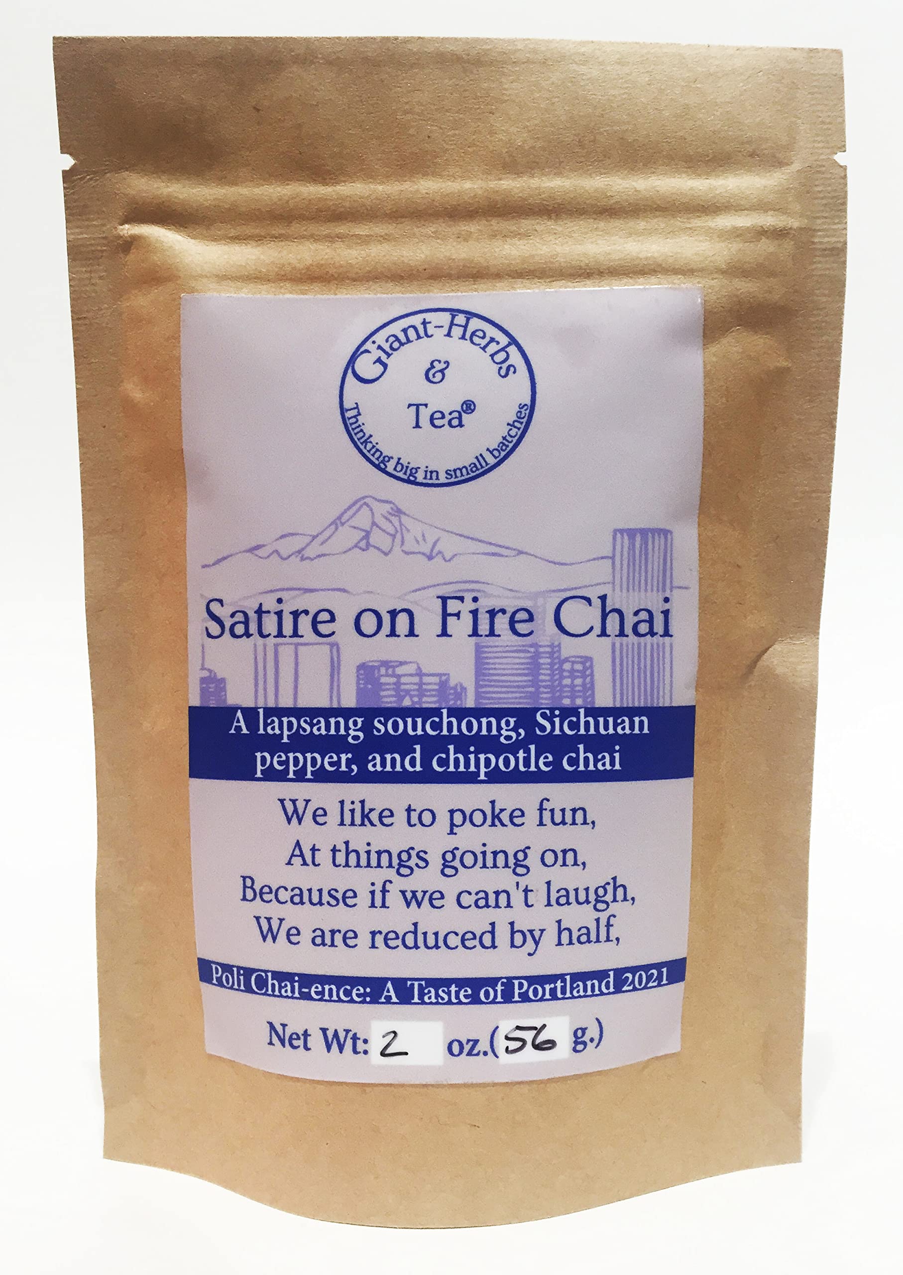 Giant-Herbs & Tea Satire on Fire (Lapsang souchong, Sichuan pepper, and Chipotle) Chai