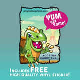 The Original Bag of Poo®, Dinosaur Poo (Green Apple Flavor Cotton Candy) Novelty Poop Gag Gift. Free sticker inside.