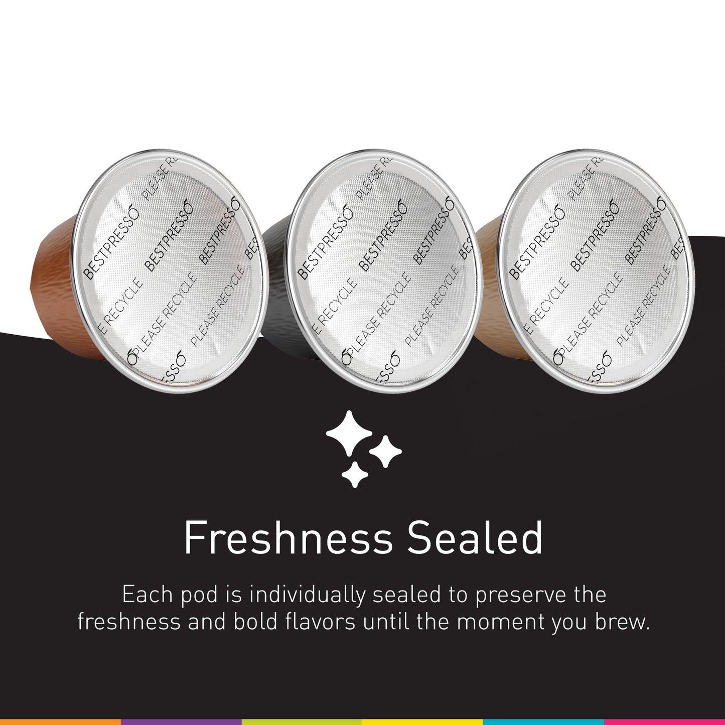 Bestpresso Coffee for Nespresso Original Machine 120 Aluminum pods Certified Genuine Espresso Verona Blend (High Intensity) Pods Compatible
