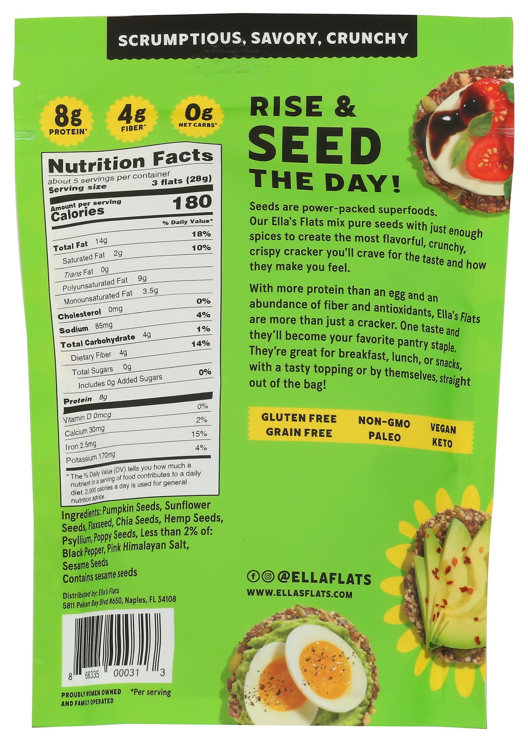 Ella's Flats Pumpkin with Hemp Seed Crackers, 4.8 OZ