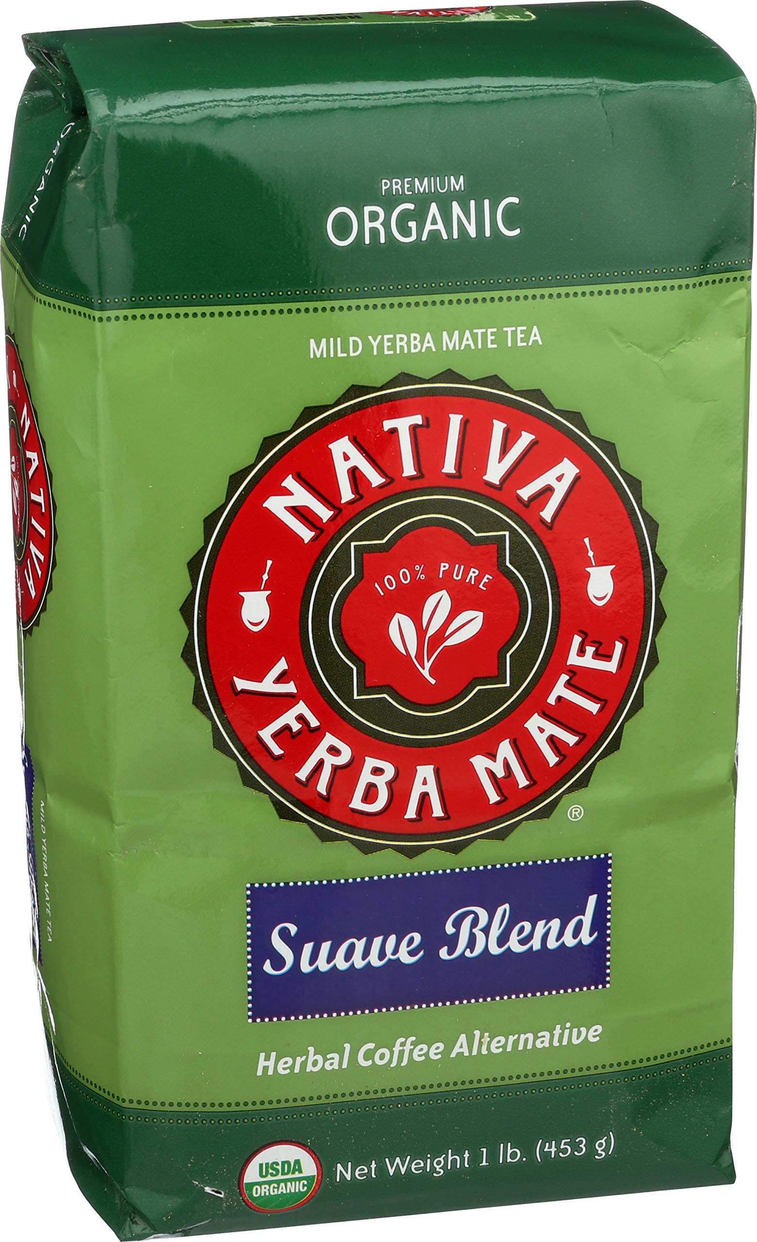 Nativa Yerba Mate Packs - Organic Yerba Mate Tea - 1 Pound Bag - Loose Leaf - Suave Blend (1 Pack)