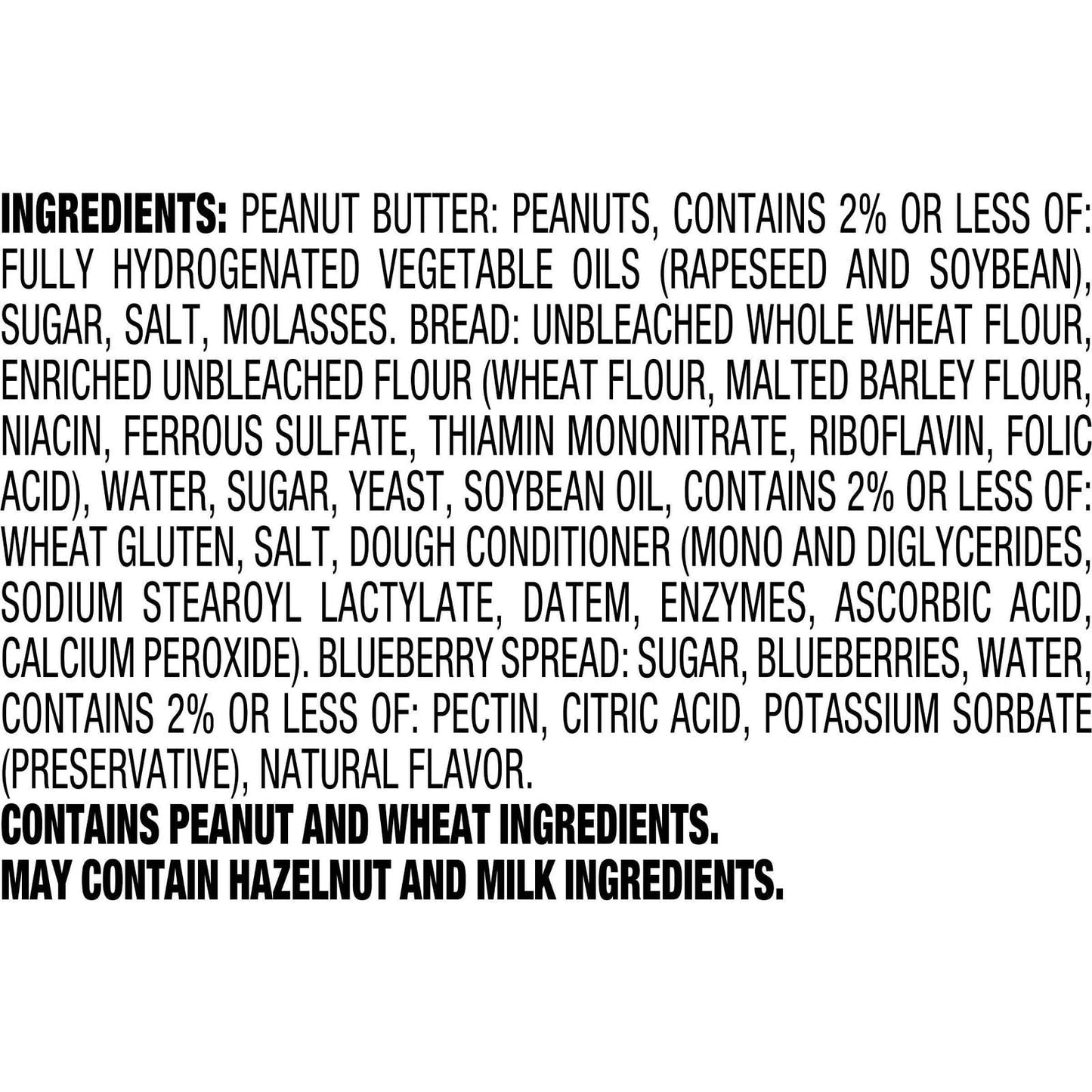 Smucker's Uncrustables Peanut Butter & Blueberry Frozen Sandwiches, Individually Wrapped, 90 Count