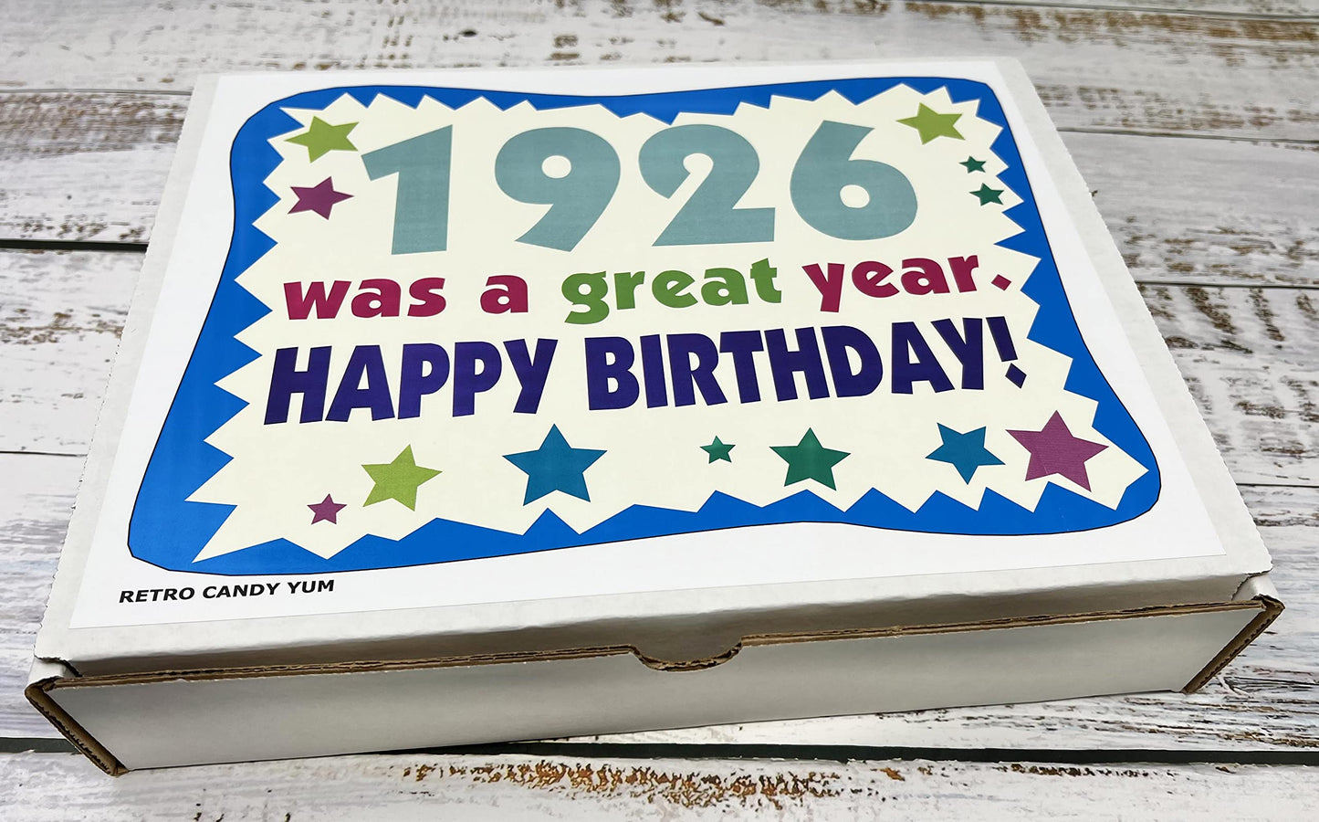 RETRO CANDY YUM ~ 1926 100th Birthday Gift Box Retro Nostalgic Candy Mix for 100 Year Old Man or Woman Born 1926