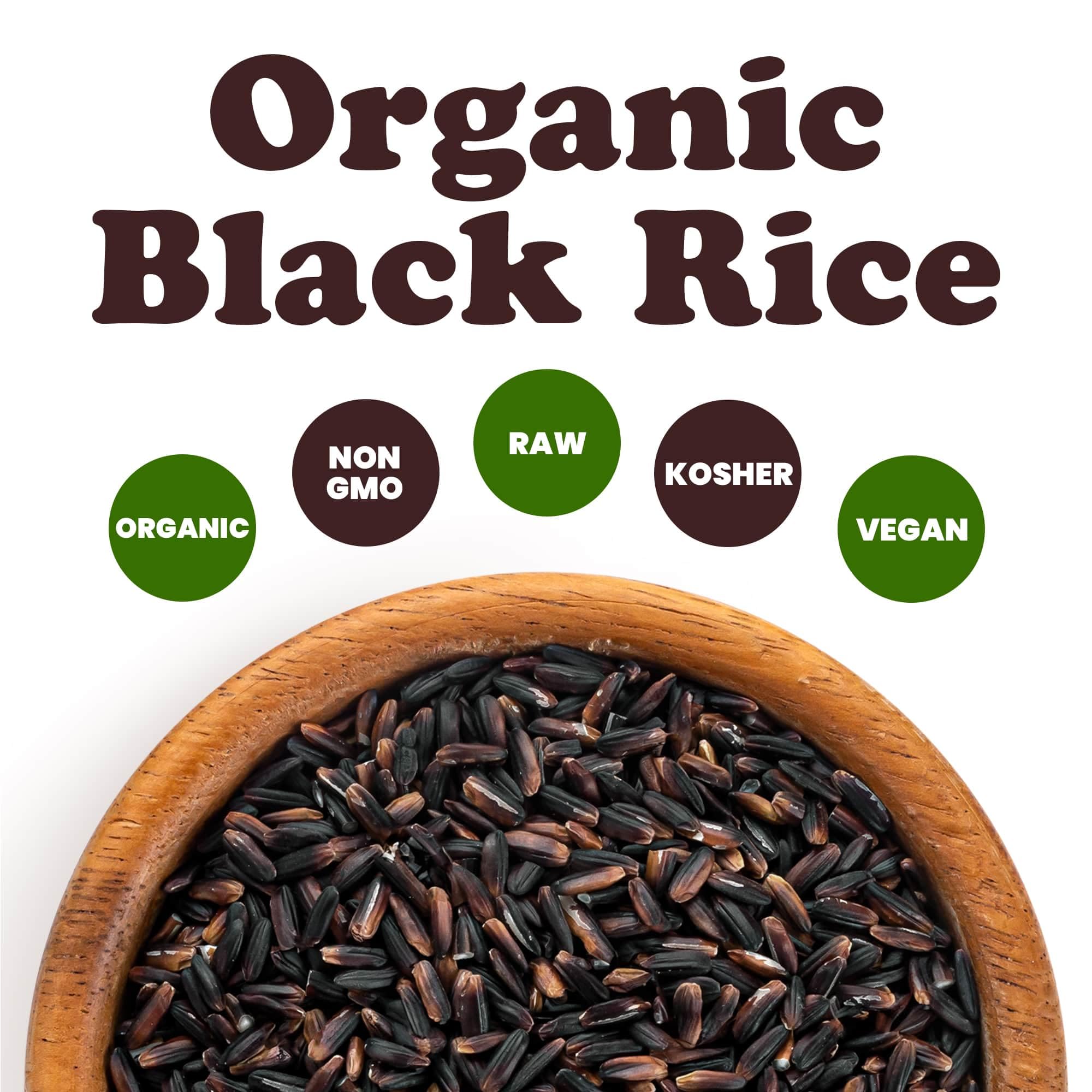 Food to Live Organic Black Rice, 1.5 Pounds - Whole Grain Non-GMO Rice. Nutty and Sweet Flavor. Rich in Antioxidants and Dietary Fiber. Kosher, Vegan.