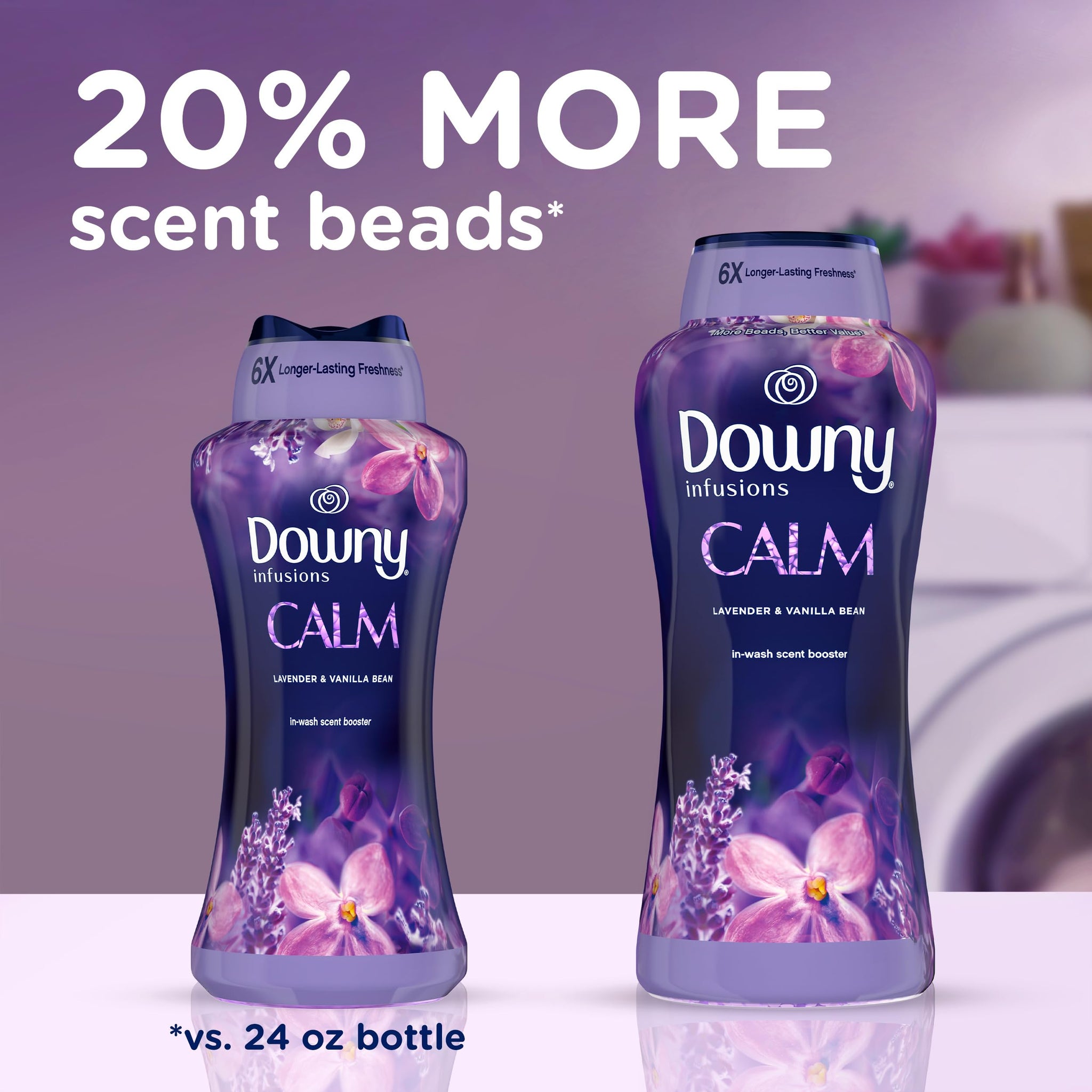 Downy Calm In-Wash Laundry Scent Booster Beads, Soothing Lavender and Vanilla Bean scent, 30.1 OZ, laundry scent beads, Long-lasting Freshness
