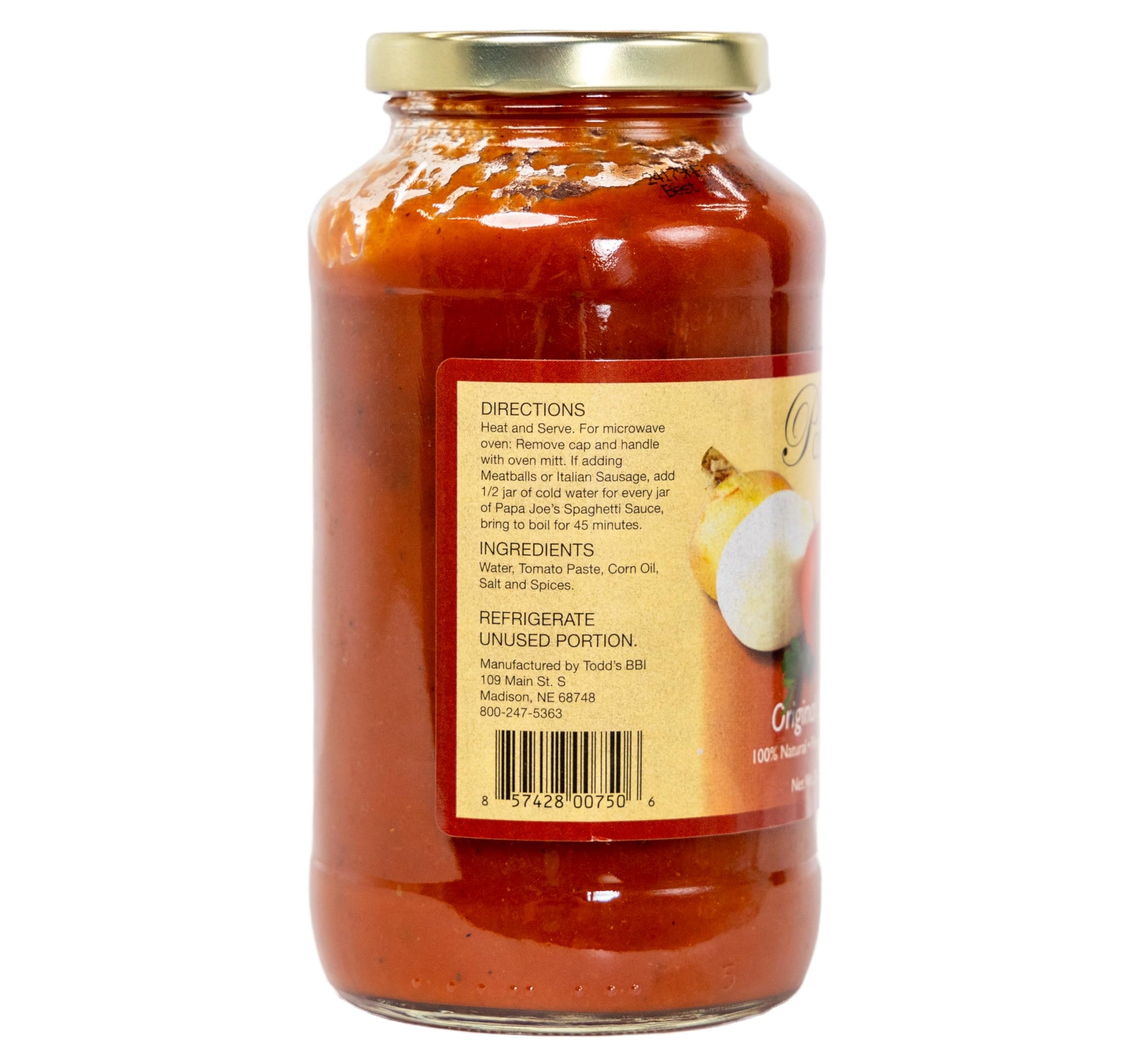 All Natural Papa Joe's Original Spaghetti Sauce 24oz Jar