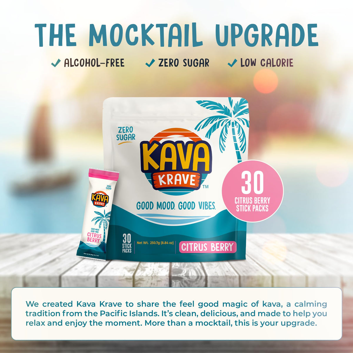Kava Drink Mix Packets | 30 Pack - Kava Alcohol Substitute, Citrus Berry