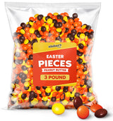 Peanut Butter Chocolate Candy Pieces Bulk 3 Pound Bag - Colorful Candy Coated Peanut Butter Bites - Easter Candy for Egg Hunts, Candy Bowls, Basket