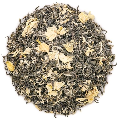 Oriarm 2026 Bi Tan Piao Xue Jasmine Tea Loose Leaf - Chinese Mao Feng Green Tea with Jasmine Flowers - Yuqian 1st Grade 225g Ziplock Resealable Bag