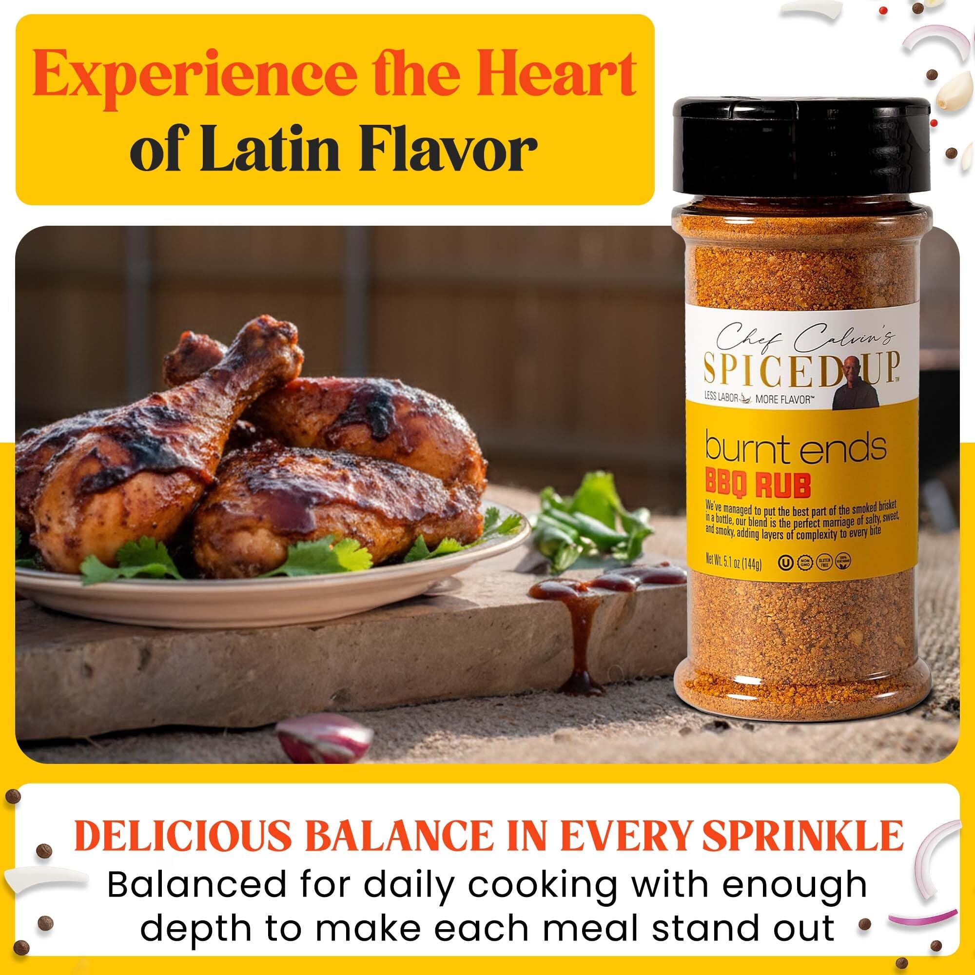 Burnt Ends BBQ Rub Seasoning for Beef, Chicken & Seafood | Bold Smoky Dry Steak Rub for Grilling - Sweet & Savory Brisket, Smoking Spices | Kosher