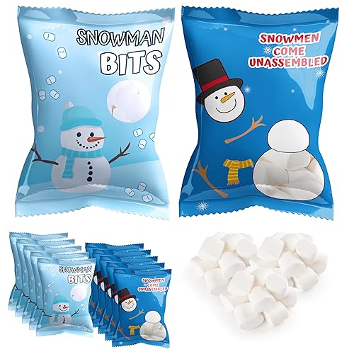 4E's Novelty 50 Packets Mini Marshmallows Individually Wrapped Packs for Hot Cocoa Toppers Christmas Marshmallows For Hot Chocolate Bar Supplies Party