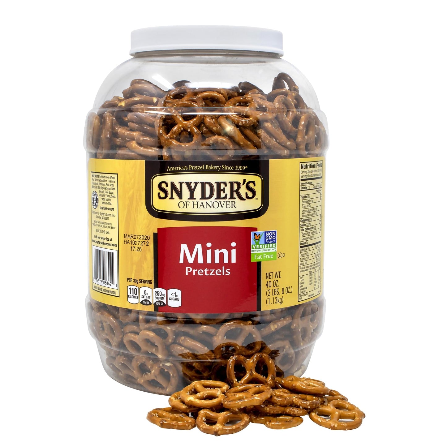 Snyder's of Hanover Mini Pretzels, 40 Ounce Canister