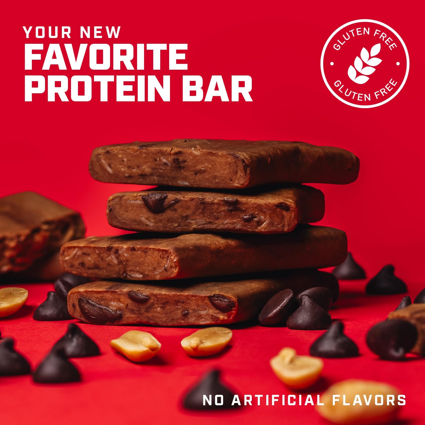 1st Phorm Power Pro Protein Bars, Peanut Butter Chocolate Chip Flavor, 15G Whole Food Protein, Gluten Free, Snack Bars for on the Go or Pantry Snacks