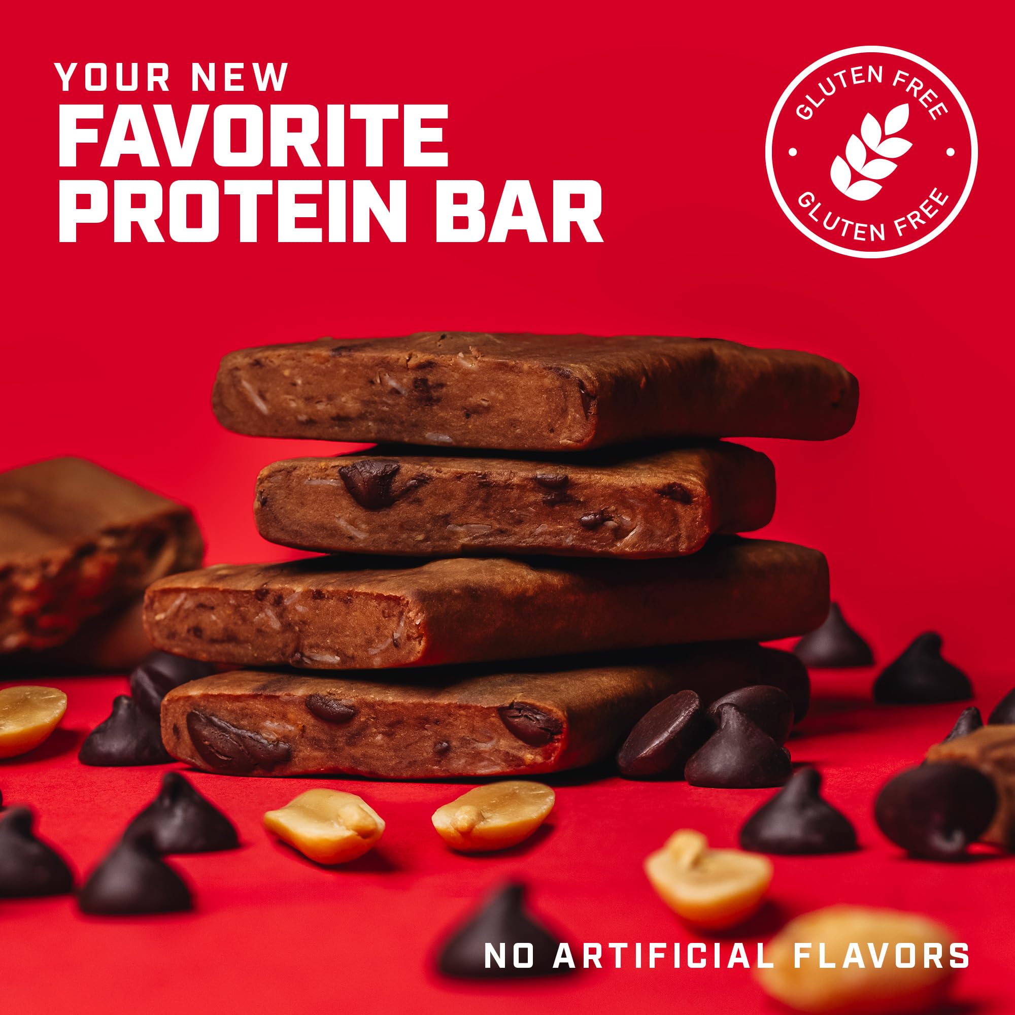 1st Phorm Power Pro Protein Bars, Peanut Butter Chocolate Chip Flavor, 15G Whole Food Protein, Gluten Free, Snack Bars for on the Go or Pantry Snacks