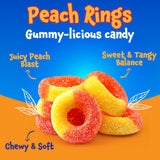 Peach Rings - 11 Ounce Pack - Gummy Candies - Sugar Coated Sweet & Sour Candy - Peach Gummies for Snacking, Sharing, Office Jars & Gift Baskets - Soft